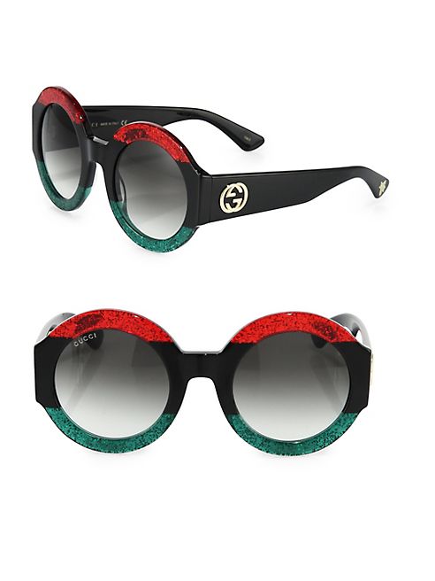 Gucci - 51MM Oversized Round Colorblock Sunglasses