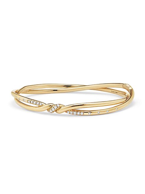 David Yurman - Continuance Center Twist Bracelet with Diamonds in 18K Gold