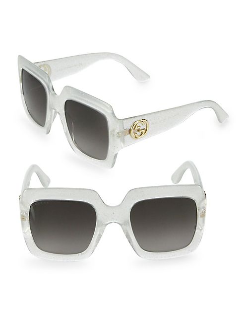 Gucci - 54MM Oversized Glitter Square Sunglasses