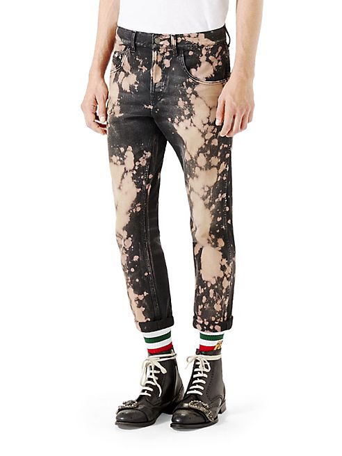 Gucci - Bleached Denim Tapered Pants