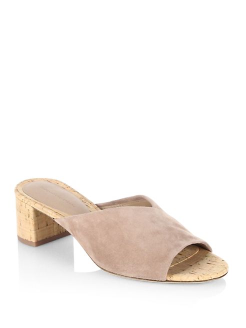 Diane von Furstenberg - Faleria Leather Cork Heel Mules