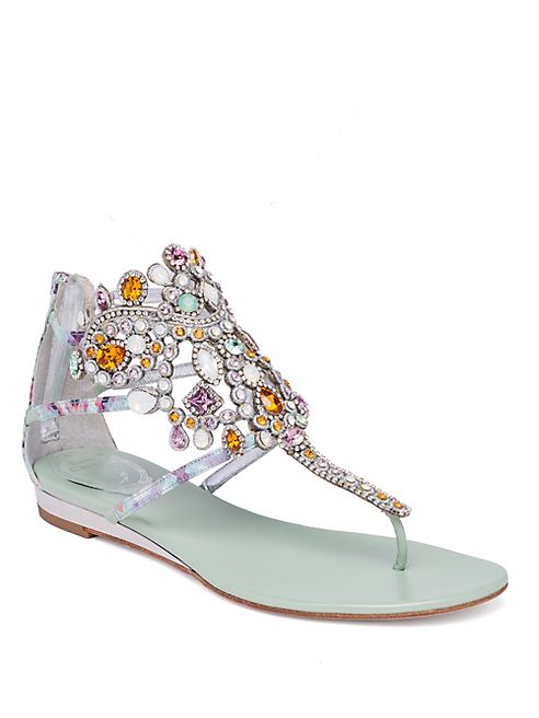 Rene Caovilla - Crystal-Embellished Printed Cage Sandals