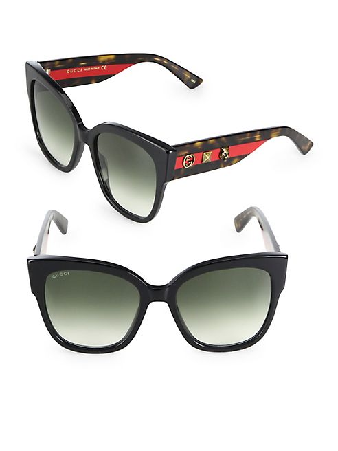 Gucci - 55MM Oversized Studded Square Cat Eye Sunglasses