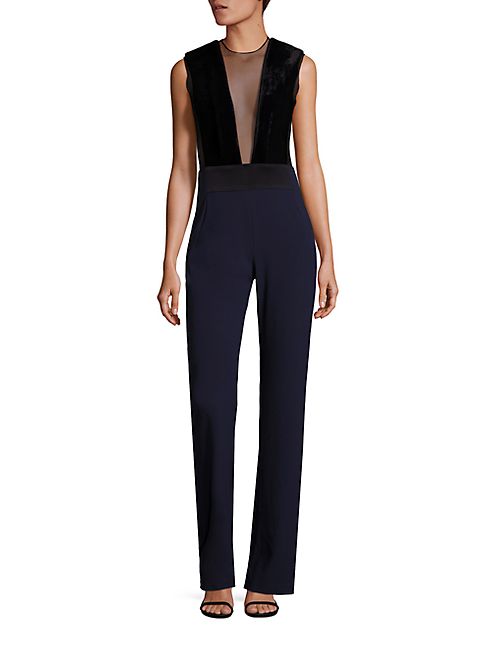 Galvan - Velvet Plunge Jumpsuit