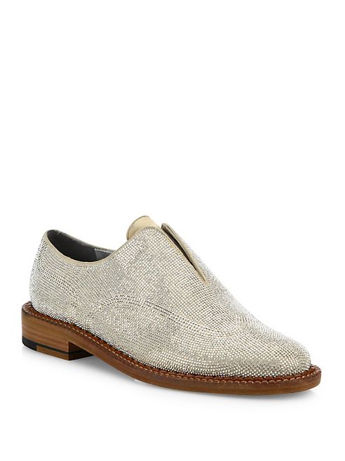 Robert Clergerie - Jine Crystal-Embellished Suede Oxfords