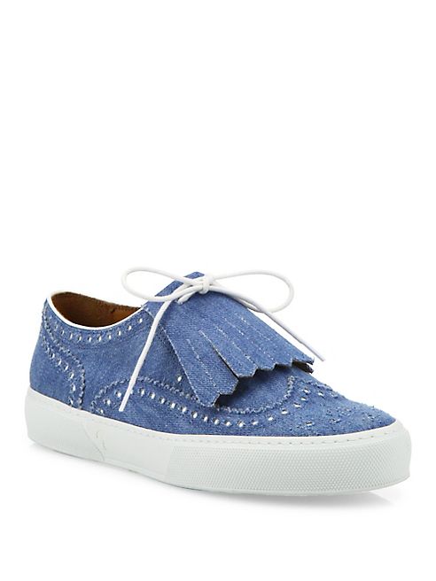 Robert Clergerie - Tolka Kiltie Denim Brogue Sneakers