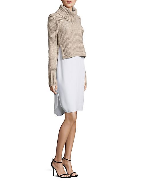 BCBGMAXAZRIA - Knit Sweater & Slip Twofer Dress