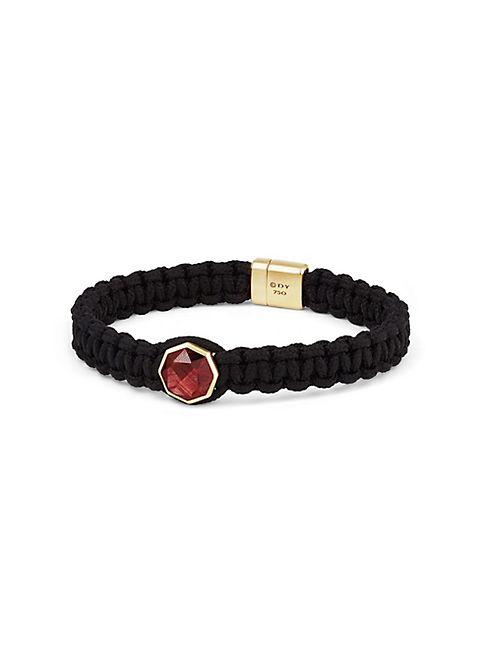 David Yurman - The Fortune Faceted Garnet & 18K Gold Woven Station Bracelet