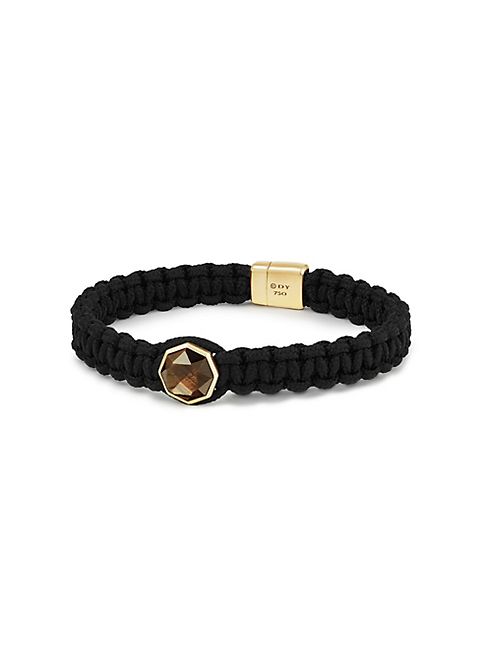 David Yurman - The Fortune Faceted Golden Sheen Sapphire & 18K Yellow Gold Woven Station Bracelet