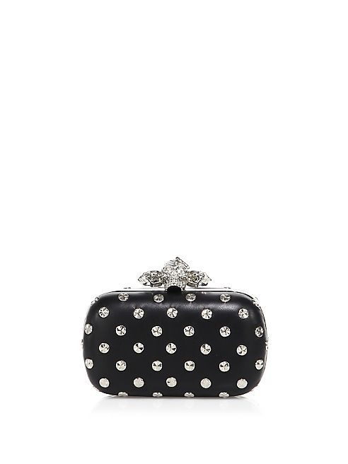 Alexander McQueen - Piercing Skull Studded Leather Box Clutch