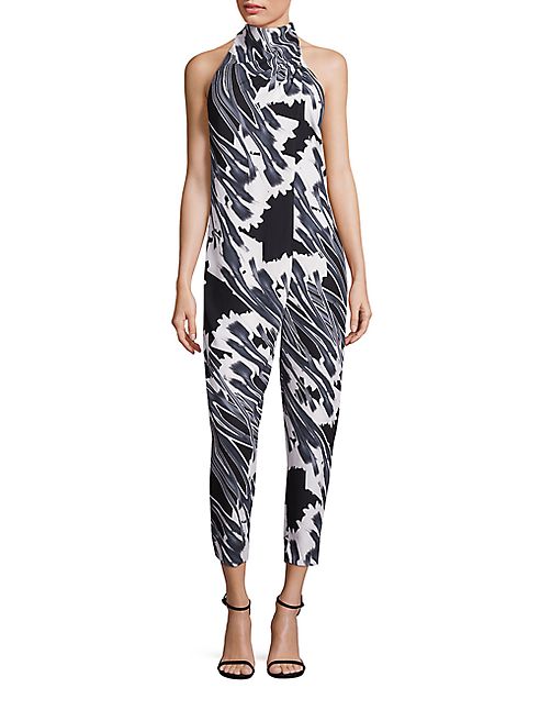 Halston Heritage - Printed Halter Jumpsuit