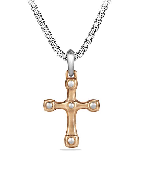 David Yurman - Anvil Bronze & Sterling Silver Cross Pendant