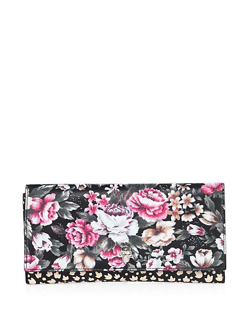 Alexander McQueen - Floral-Print Leather Travel Wallet