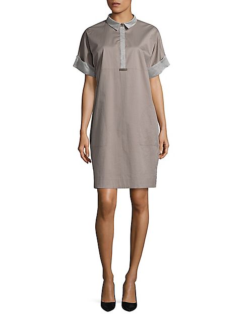 Peserico - Short Sleeve Collar Dress