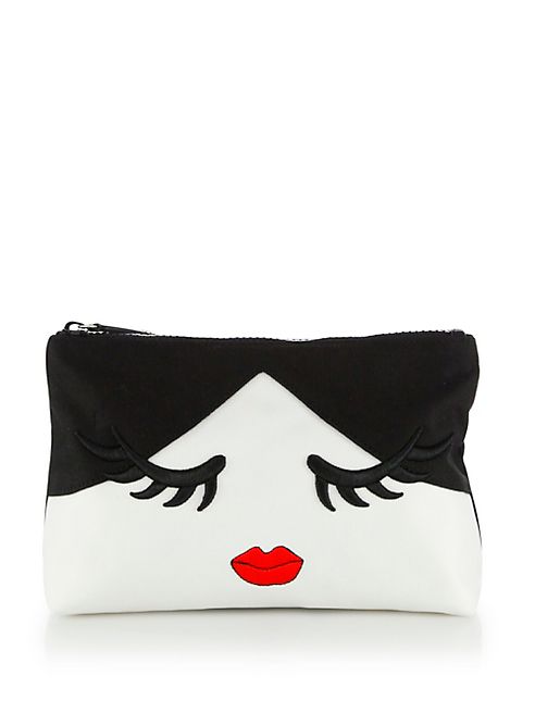 Alice + Olivia - Winking Stace Face Large Cotton Canvas Pouch