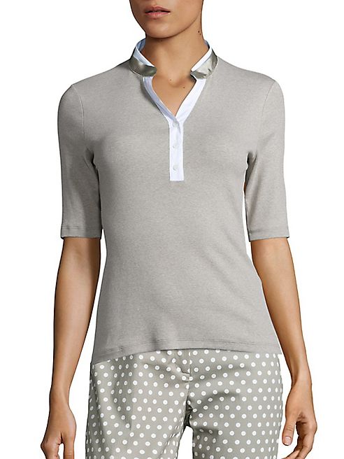 Peserico - Cotton & Silk Ribbed Henley Shirt