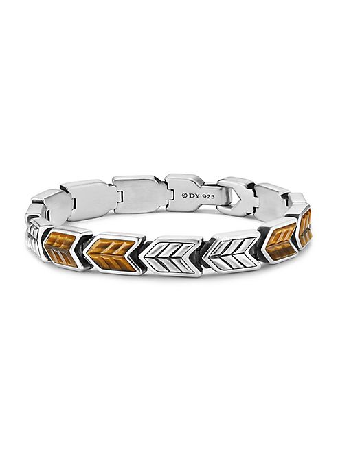 David Yurman - Chevron Woven Bracelet with Tigers Eye