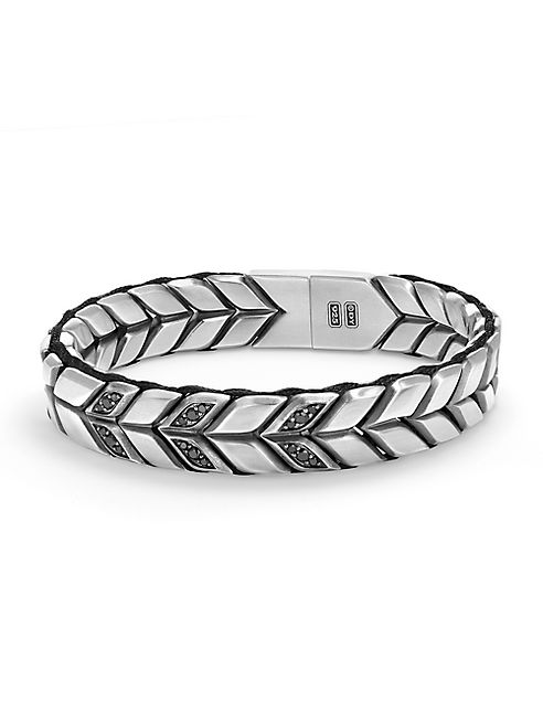 David Yurman - Chevron Woven Bracelet with Black Diamonds