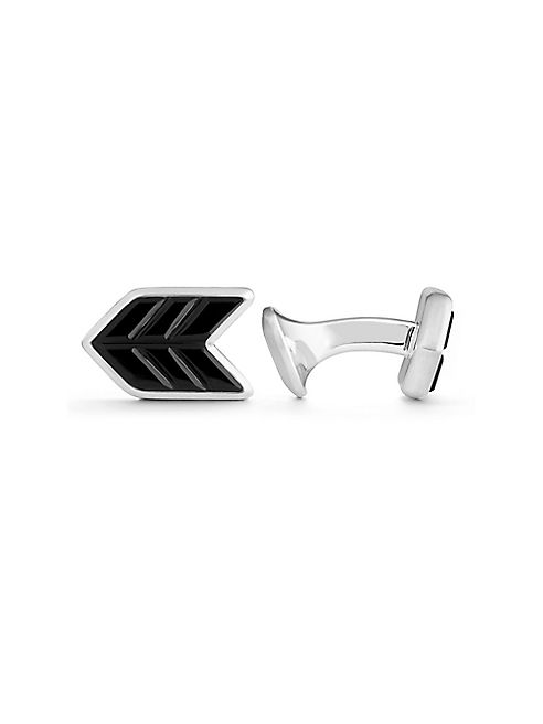 David Yurman - Chevron Stone Cuff Links with Black Onyx