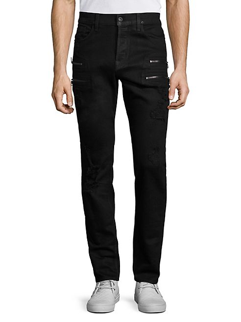 Hudson - Broderick Slouchy Skinny Zippered Jeans