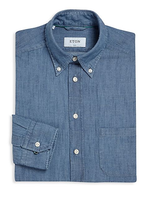 Eton - Slim-Fit Heathered Dress Shirt