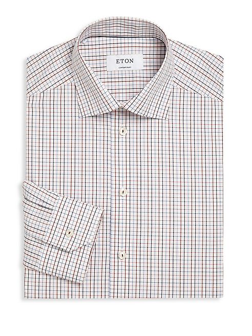 Eton - Contemporary-Fit Checked Dress Shirt