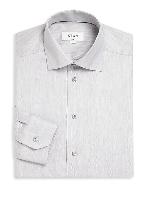 Eton - Slim-Fit Herringbone Dress Shirt