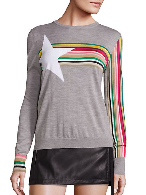 NO. 21 - Rainbow Print Knit Sweatshirt