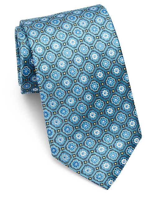 Eton - Aqua Flower Silk Tie