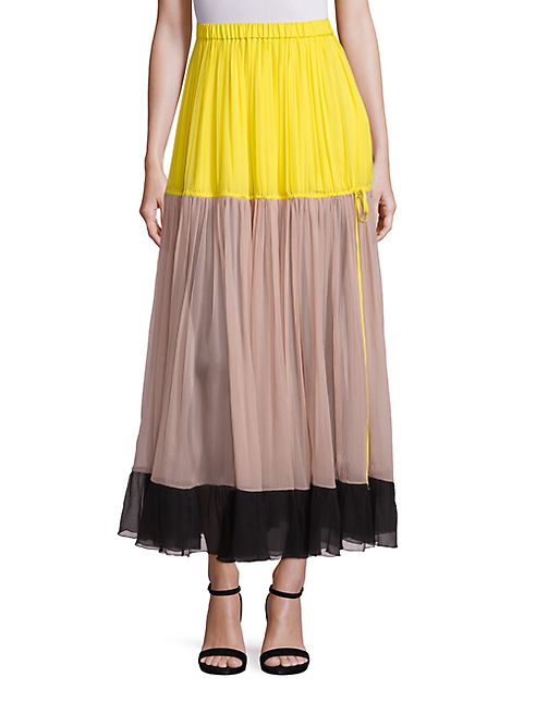 NO. 21 - Colorblock Tulle Maxi Skirt