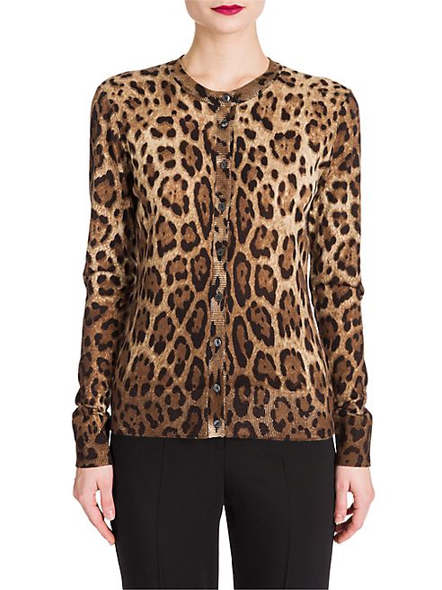 Dolce & Gabbana - Leopard-Print Cashmere & Silk Cardigan