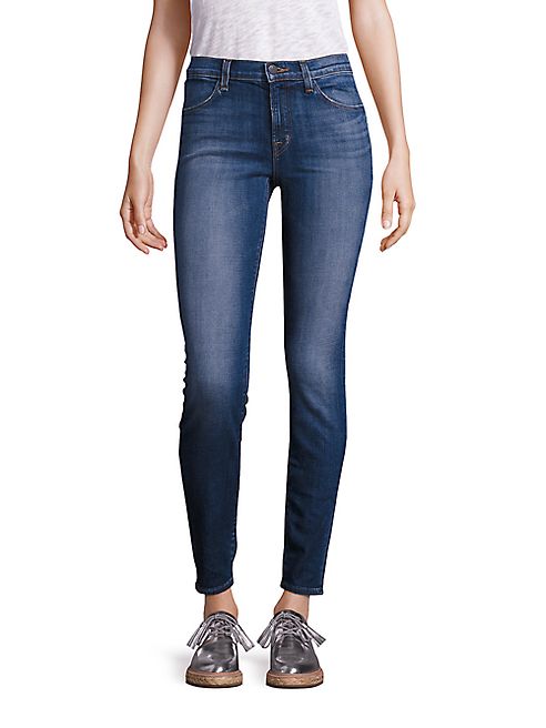 J BRAND - 620 Mid Rise Super Skinny Medium Wash Jeans