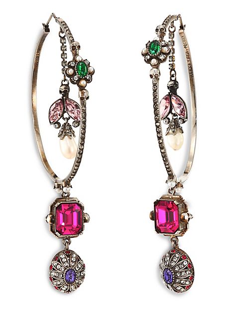 Alexander McQueen - Creole Crystal Hoop Earrings/2.5