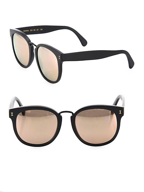 Illesteva - Sardinia 54MM Oversized Round Mirrored Sunglasses