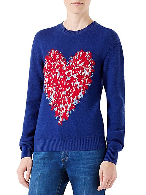 Gucci - Corsage Intarsia Wool Knit Top