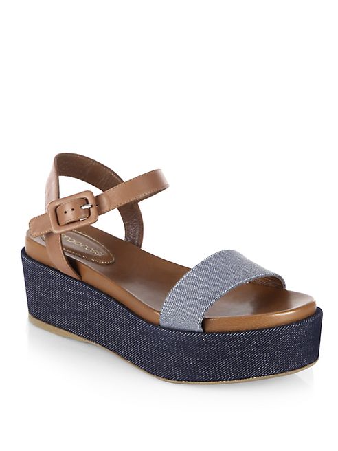 Sergio Rossi - Kawai Denim Platform Sandals