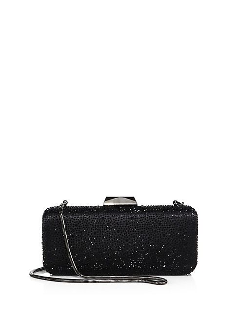 Saks Fifth Avenue Collection - Long Rectangular Jet Crystal Clutch