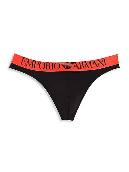 Emporio Armani - Neon Piping Microfiber Thong