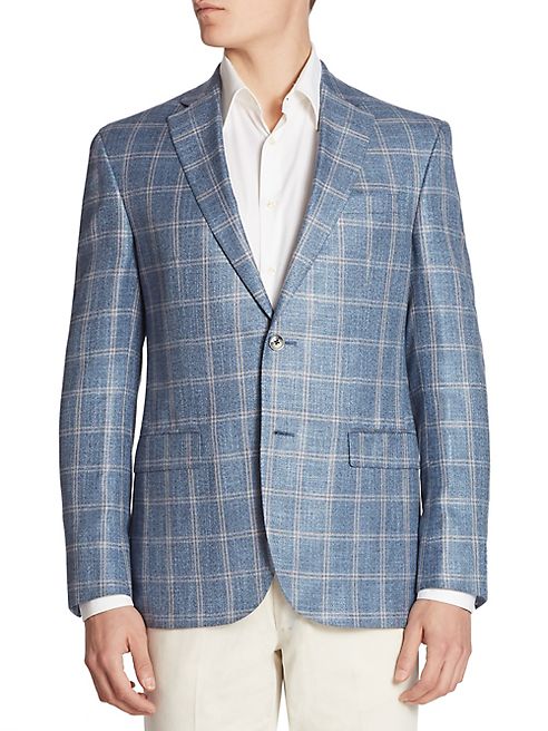 Saks Fifth Avenue Collection - Oversized Plaid Silk Blend Jacket