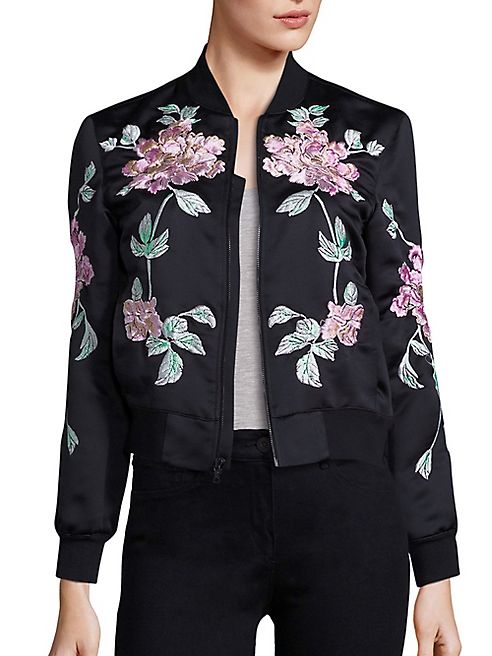 3x1 - WJ Satin Collection Floral Embroidered Jacket