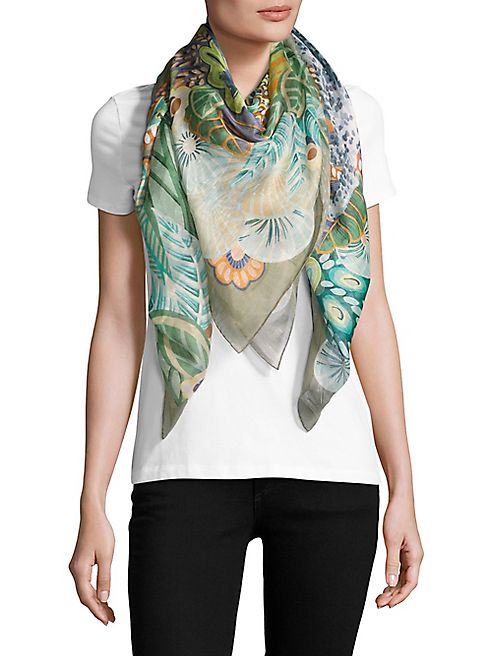 Salvatore Ferragamo - Floral Linen & Silk Scarf