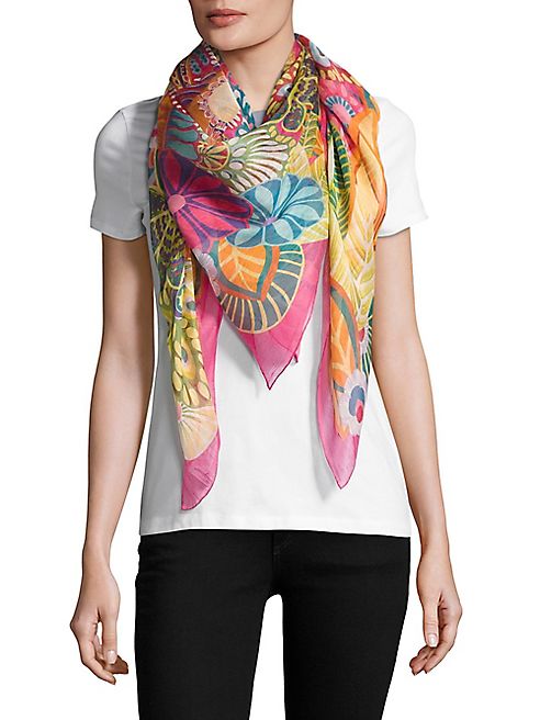 Salvatore Ferragamo - Floral Linen & Silk Scarf