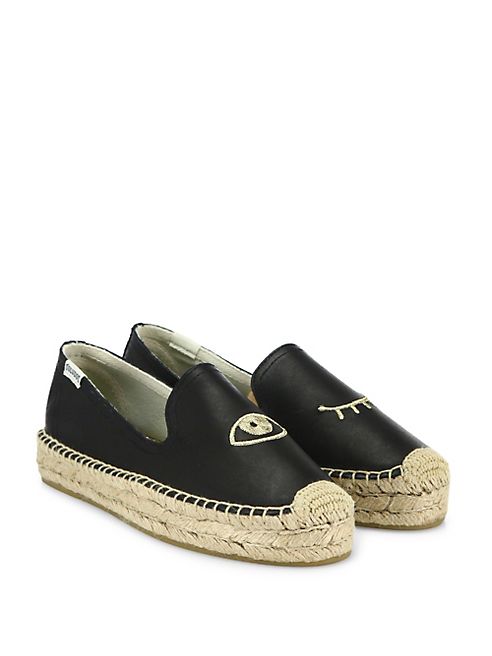 Soludos - Soludos x Jason Polan Wink Leather Platform Espadrilles