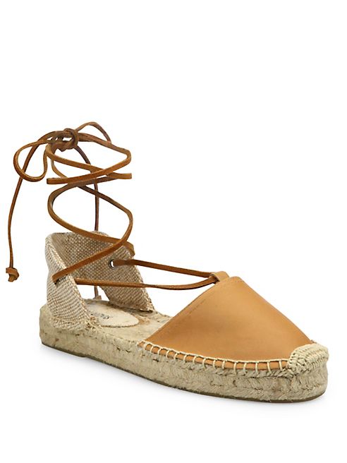 Soludos - Leather Lace-Up Espadrilles