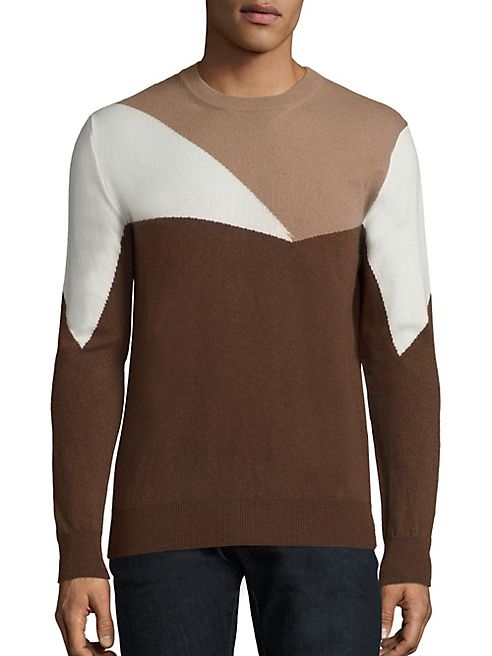 Eleventy - Geometric Pure Cashmere Crewneck Sweater