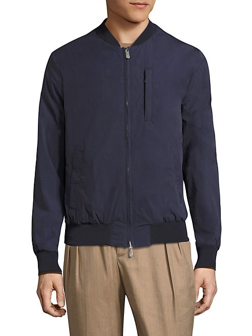 Eleventy - Water-Resistant Cotton Bomber Jacket