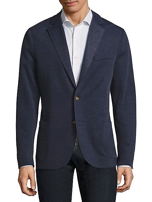 Eleventy - Regular-Fit Cotton Pique Laser-Cut Jersey Jacket