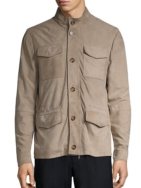 Eleventy - Perforated Suede Field Jacket