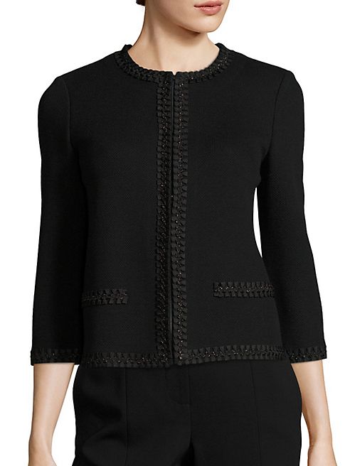 St. John - Embellished Milano Knit Jacket