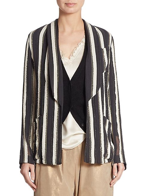 Brunello Cucinelli - Silk Striped Jacket